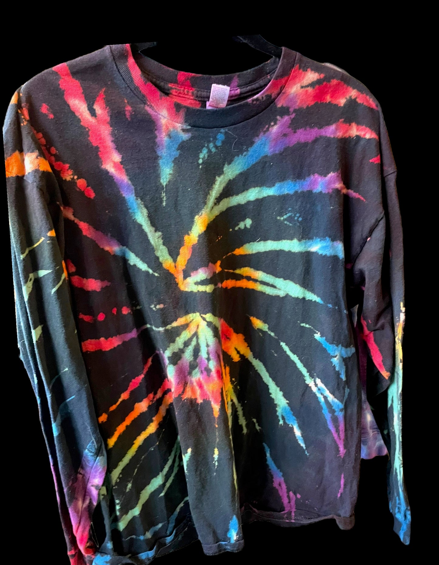 Adult Extra Large Long Sleeve Reverse Tie Dye T-shirt