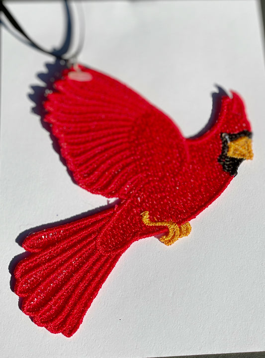 Made-To-Order Freestanding Lace Flying Cardinal