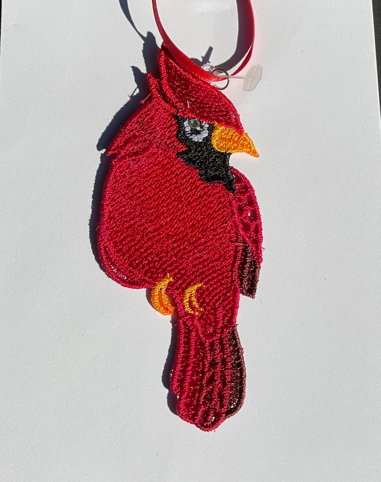 Made-To-Order Freestanding Lace Sitting Cardinal