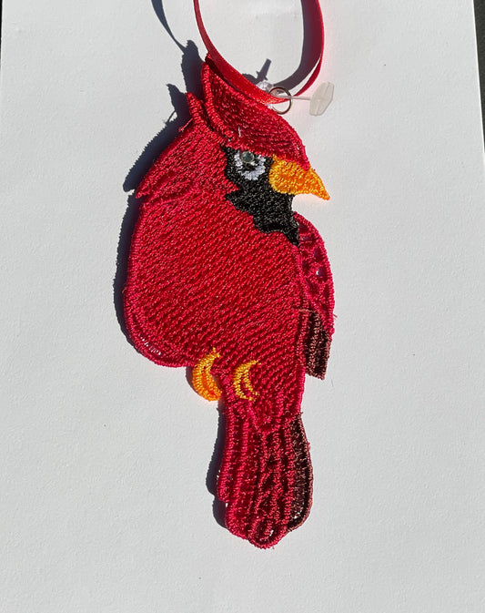 Made-To-Order Freestanding Lace Sitting Cardinal