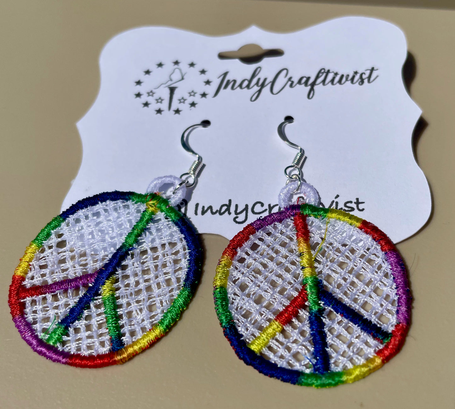 Made-To-Order Large Peace Sign Earrings