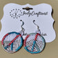 Made-To-Order Freestanding Lace Small Peace Sign Earrings