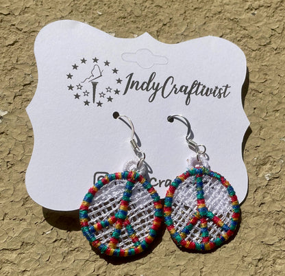 Made-To-Order Freestanding Lace Small Peace Sign Earrings
