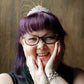 Made-To-Order Freestanding Lace Embroidered Swirl Tiara
