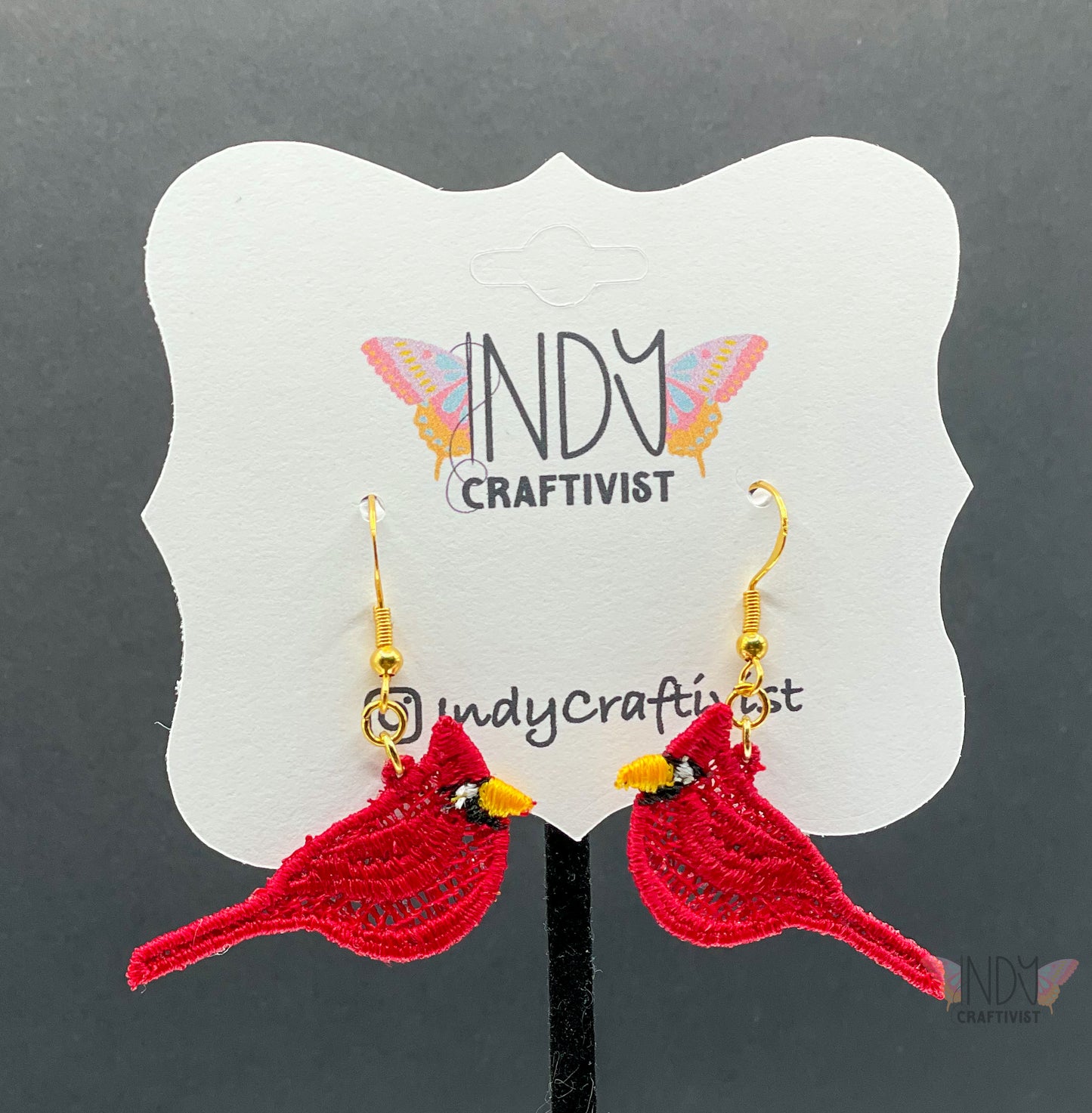 Cardinal Earrings