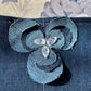 Upcycled Children's Denim Apron with Rhinestone Accent Denim Flower