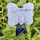 Blue Monarch Butterfly Wing Earrings