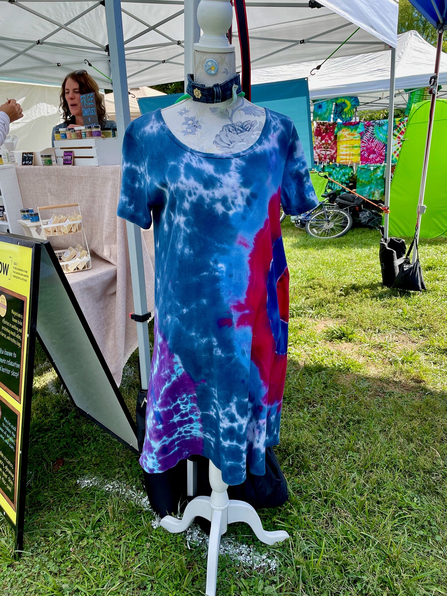 Extra Large Tie Dyed A-line T-shirt Dress