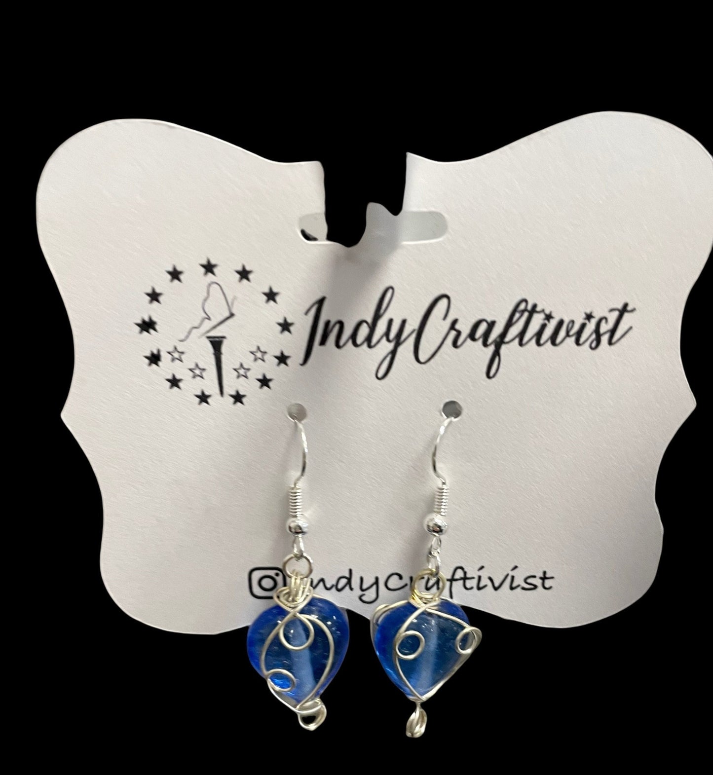 Handmade Glass Bead Charm Earring