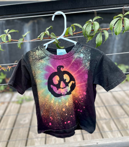 Pumpkin 4T Halloween Reverse Tie Dyed T-shirt