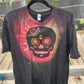 Sugar Skull Adult Extra Large Halloween Reverse Tie Dye T-shirt
